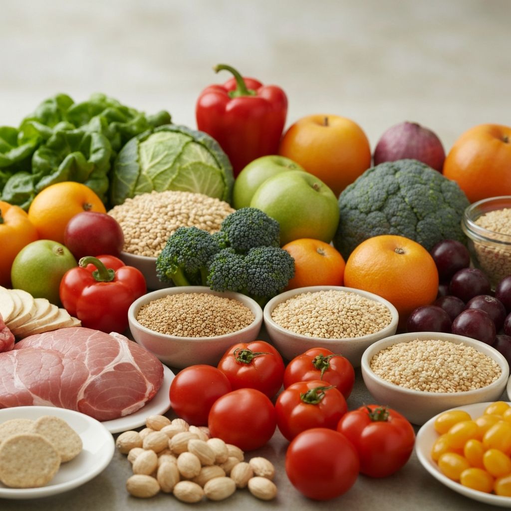 Diverse colorful foods